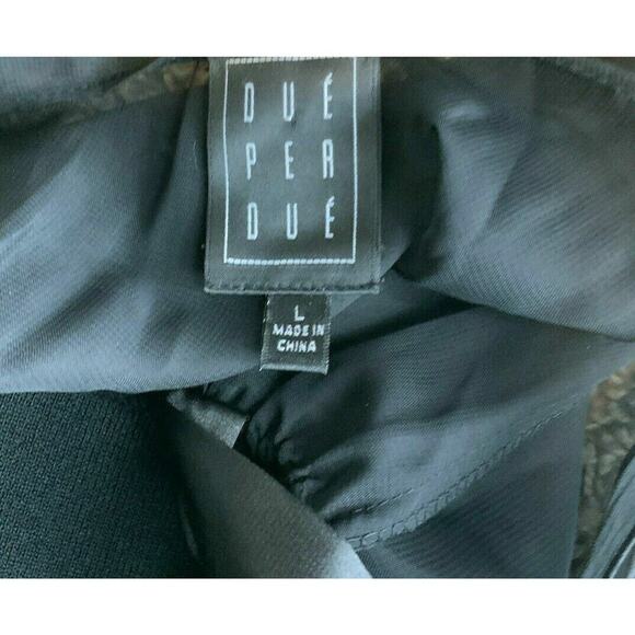 Due Per Due Blouse Womens L Sheer Flutter Sleeve Cocktail Square Neck Elegant - Picture 3 of 4